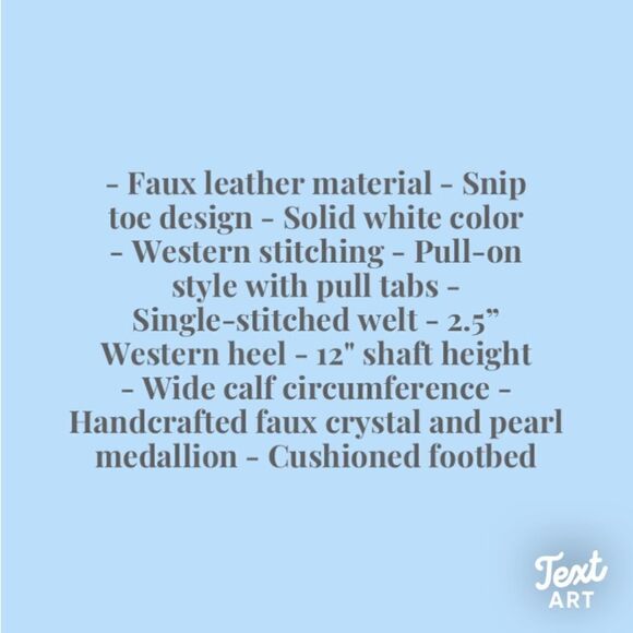 White Cowgirl Boots Mid Calf Custom Bling Accents - Wide Calf 2.5" Heel - Picture 6 of 7